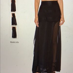 Mason maxi skirt with sheer underlay